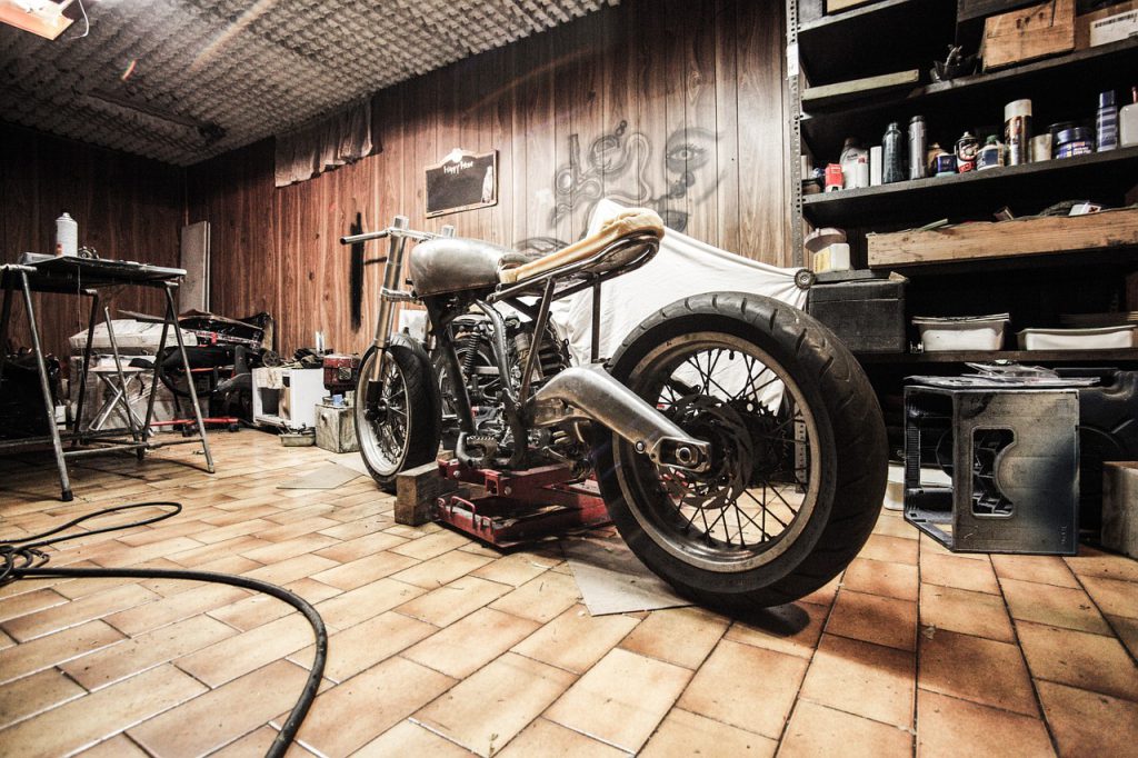 Motorbike in the garage